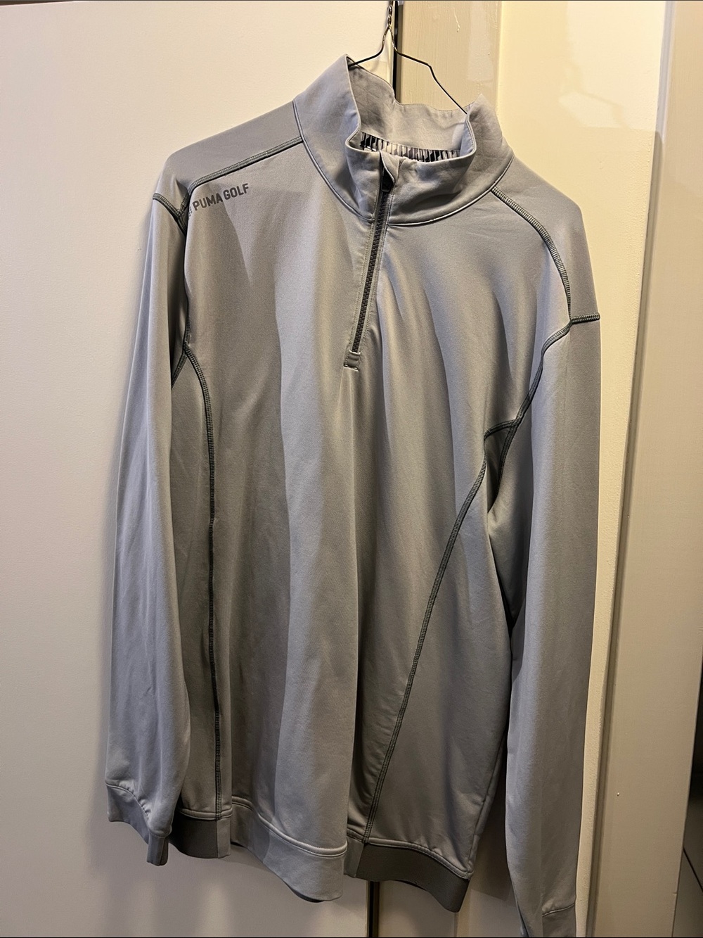 Puma Light Gray Men's Quarter-Zip Performance Jacket